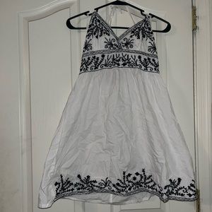 halter top white and brown dress